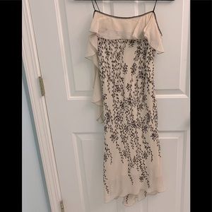 Max Studios - Special Edition XS Black & Cream Vine Midi silk Dress 👗🧚🏼🌿